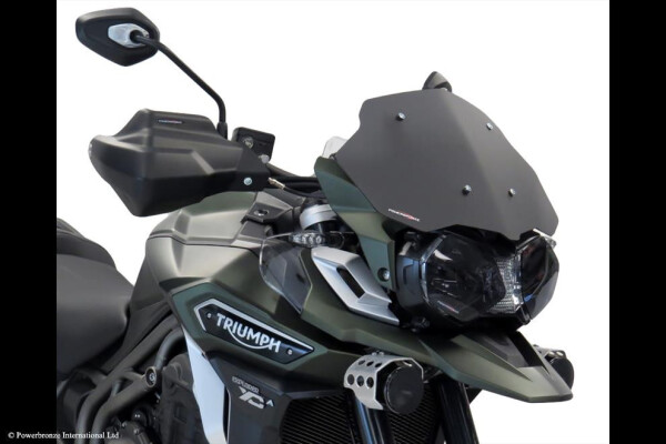 Triumph Tiger 1200 Explorer, XC, Xrx 16-21, Xrt, Xca, XR, Xcx 18-21 Adventure Sports plexi štít Powerbronze 370 mm - tmavě kouřová