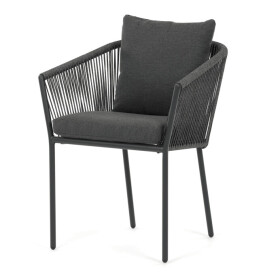 Zahradní židle, hliník, látka, šedá, AZC-C1179 GREY