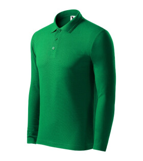 Pique Polo LS polokošile pánská středně zelená XL