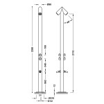 TRES zahradní sprchový sloup dvojitý NEREZ Stainless steel 13499502 TG 13499502