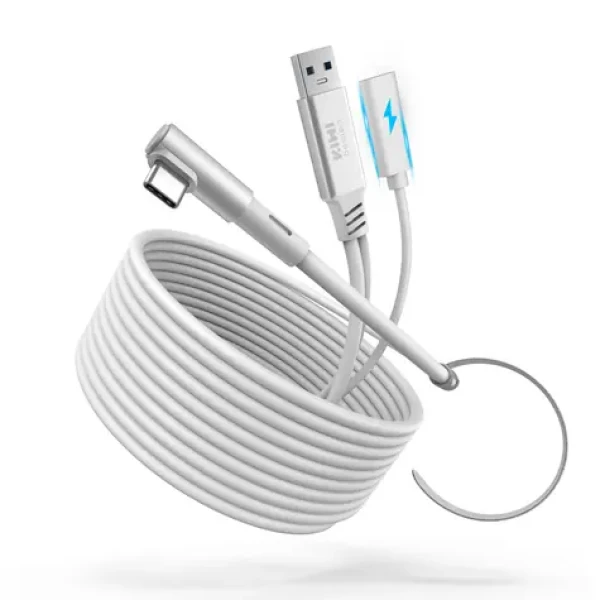 Kiwi design 5M Link Cable with charing 5m bílá / kabel pro virtuální realitu / 18W / USB 3.2 (QC-8U/HJT-544)