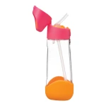 B.box Láhev na pití s brčkem 600 ml - růžová/oranžová