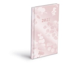 Týdenní diář 2027 MFP 90x170mm T806 Lamino Listy růžové