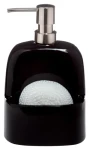 Spirella BRIDGET černá / Dávkovač mýdla s držákem na houbičku / Keramika / 600 ml