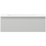 MEXEN/S - Rivel koupelnová skříňka 70 cm s umyvadlem Otis, 1 šuplík, reliéf , šedá mat/bílá mat 91A20-07023-1-BF62-W18M01
