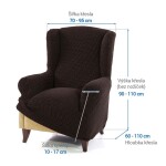Super strečové potahy NIAGARA čokoládová křeslo ušák (š. 70 - 95 cm)