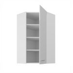 Horní rohová skříňka Lara 60x60 GN-108 1F (45°) Barva korpusu: Bílá, Barva dvířek: Šedý lesk