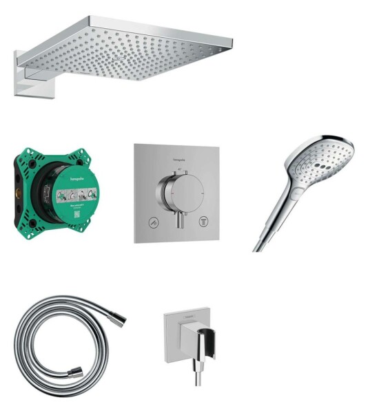 HANSGROHE - Raindance E Sprchový set s termostatem pod omítku, s tělesem, 30x30 cm, 3 proudy, chrom 24623000