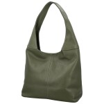 Stylová dámská kožená kabelka na rameno Hayley, tmavě zelená