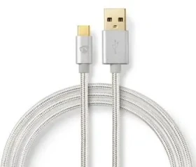 Nedis GOLD kabel USB-A - USB-C / Datový kabel / USB 2.0 / 3 m / nylon / hliníkové konektory (CCTB60600AL30)