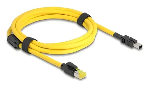 Delock RJ45 - Mini I/O 8pin D-Form Typ2 / Síťový kabel / Cat.6 / 2 m / černá, žlutá (81251)