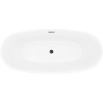 MEXEN/S - Luvo Slim volně stojící vana 170 x 75, bílá, sifon a přepad černá 52801707500-70