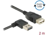 Delock EASY-USB 2.0 A černá / Prodlužovací kabel / USB 2.0 / USB-A (M) pravoúhlý - USB-A (F) / 2 m (83552)