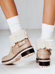 Dámské kozačky s ovčí kůží béžové FashionStreet ZY1249 40