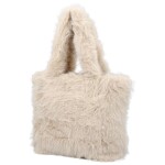 Stylová dámská plyšová kabelka do ruky Arianda, krémová