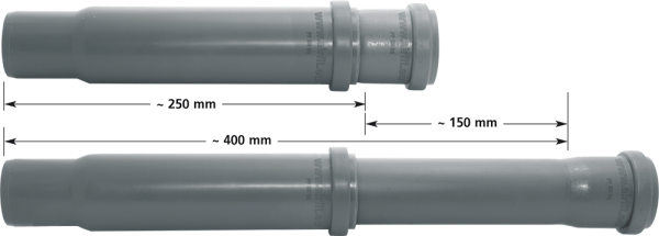 MIDAS Teleskopická trubka DN 50, nastavitelná délka 250 - 400 mm