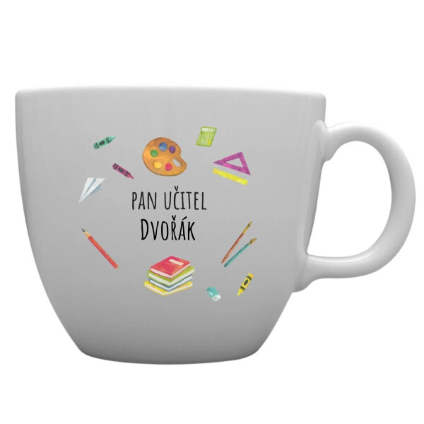 Personalizovaný MEGA XXL keramický hrnek 1 000 ml pro paní učitelku/pana učitele (pomůcky)