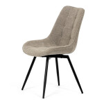 Židle jídelní, béžová látka, černý kov, otočný mechanismus 90°/90° (L/P) - funkce reset