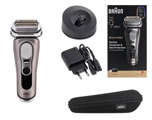 Braun Series 9 Pro+ 9615s šedá/stříbrná / Holicí strojek / mokré a suché holení / 60 min / 5+1 planžet (8700216554237)