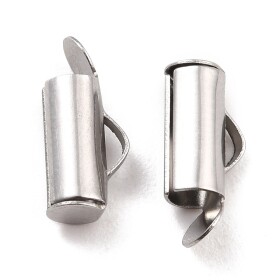 Nerezové zakončovací trubičky - 13 x 6 mm - platinové - 1 ks