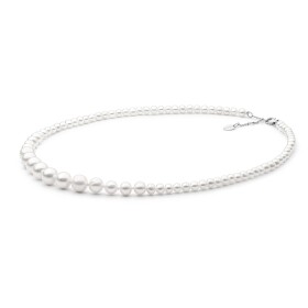 Perlový náhrdelník Bianca - sladkovodní perla, stříbro 925/1000, Bílá 43 cm + 2 cm (prodloužení)