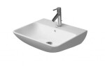 DURAVIT - ME by Starck Umyvadlo 55x44 cm, s přepadem, s otvorem pro baterii, WonderGliss, bílá 23355500001