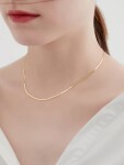 Ocelový náhrdelník Anna Gold, mm plochý had, chirurgická ocel, Zlatá cm