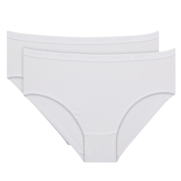 Dámské bavlněné kalhotky 2 ks DIM COTTON BIO MIDISLIP 2x - DIM - bílá XXL