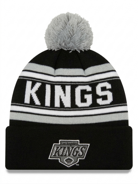 Outerstuff Dětská zimní čepice Los Angeles Kings NHL Jacquard Cuffed Knit With Pom