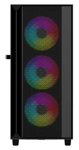 Gembird Fornax 4000 ARGB černá / Skříň / ATX / 2x USB3.0 / 1x USB2.0 / bez zdroje / průhledná bočnice (CCC-FC-4000)