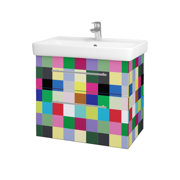 Dřevojas - Umyvadlová skříňka Q MAX SZZ2 70 - Individuální odstín dle RAL/NCS / Úchytka T02 / Individuální odstín dle RAL/NCS 115463B