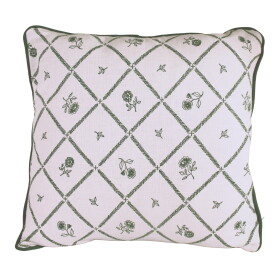 Strömshaga Bavlněný povlak na polštář Lovisa Green / White 45 × 45 cm, zelená barva, textil