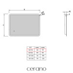 CERANO - Koupelnové LED zrcadlo Avano - 70x50 CER-DY-2073Y2