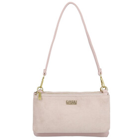 Stylová dámská semišová kabelka na rameno Amanda, růžová