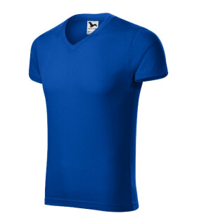 Slim Fit V-neck tričko pánské královská modrá S
