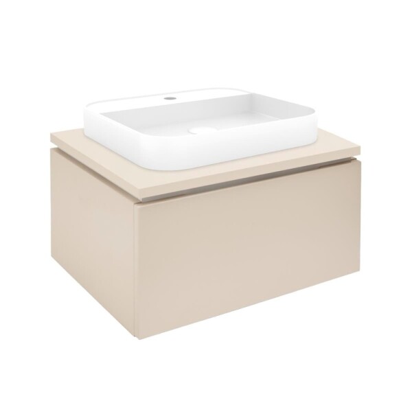Koupelnová skříňka s umyvadlem a krycí deskou SAT Feel 60x30x46 cm béžová mat SATFEEL60BEDU SATFEEL60BEDU
