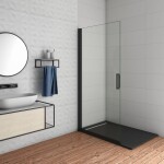 H K BLACK SAFIR WF1 80 Otočná WALK-IN zástěna 75,2–77,2 × 200 cm, čiré sklo HK15234166