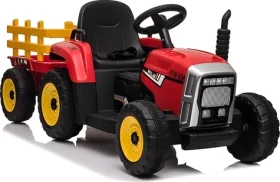 LEAN SPORT Traktor na akumulátor XMX611 s přívěsem červený