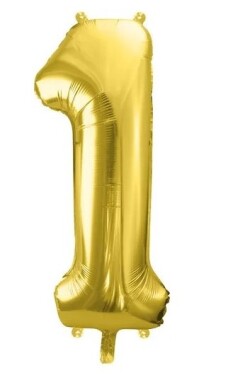 Balónek fóliový narozeniny číslo 1 zlatý 72 cm Balónek fóliový narozeniny číslo 1 zlatý 72 cm