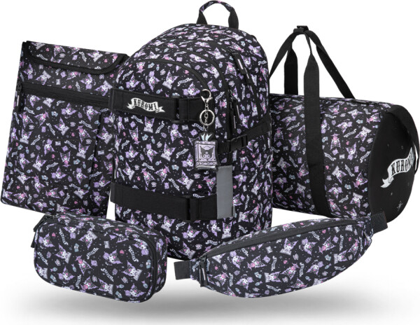 BAAGL 5 SET Skate Kuromi Black: batoh, penál, sáček, ledvinka, obal na notebook