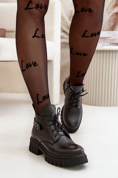 Zazoo 60483 Dámské Kožené Boty S Nízkým Zvrškem Zateplené Černé 41