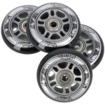 NILS Extreme Sestava černých PU koleček 76x24 + ložiska ABEC9 (5907695557091)