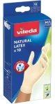 Vileda Natural Latex pracovní rukavice M/L bílá / Pracovní rukavice / latex / bez pudru / 10 ks