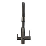 Laveo - Riveco - dřezová baterie stojánková s elastickým ramenem + filtr, grafit BRIB968D