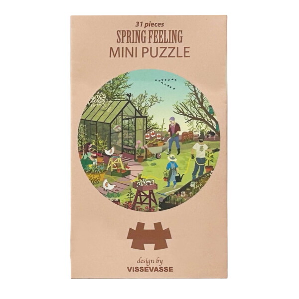 ViSSEVASSE Mini puzzle Spring feeling – 31 dílků, oranžová barva, papír