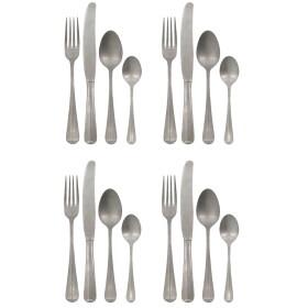 House Doctor Sada příborů z nerezové oceli Mora Silver – set 16 ks, stříbrná barva, kov