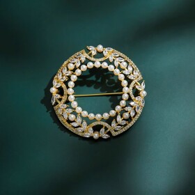 Luxusní perlová brož Arabela, Zlatá