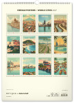 Nástěnný kalendář 2027 Notique Notique Vintage plakáty světová města, 33×46 cm