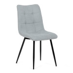 Židle jídelní, stříbrná látka, černý kov