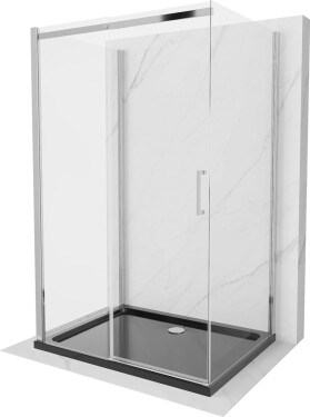 MEXEN/S - OMEGA sprchový kout 3-stěnný 100x100, transparent, chrom + vanička včetně sifonu 825-100-100-01-00-3s-4070